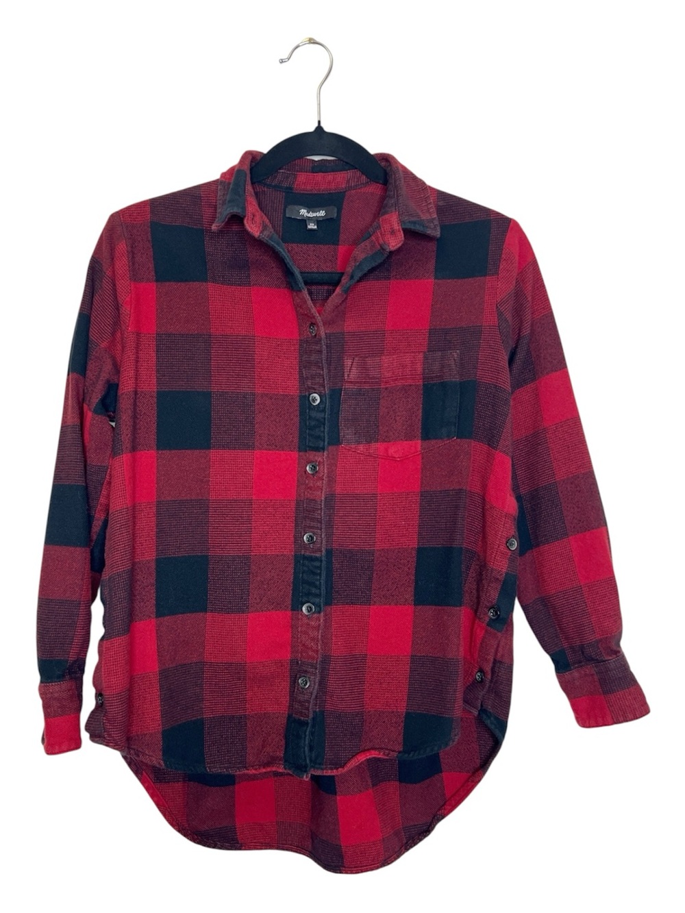Madewell Side-Button Oversized Ex-Boyfriend Buffalo Check Flannel size XS